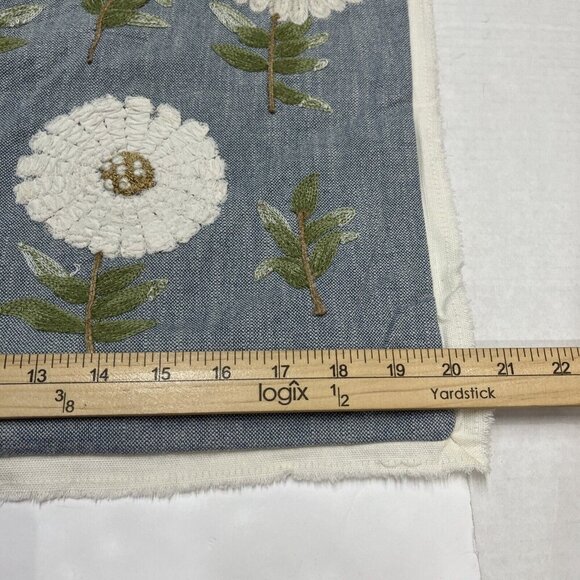 The Home Throw Pillow Covers Floral Daisy 18x18 Embroidered Textured Cotton Boho - Picture 9 of 12